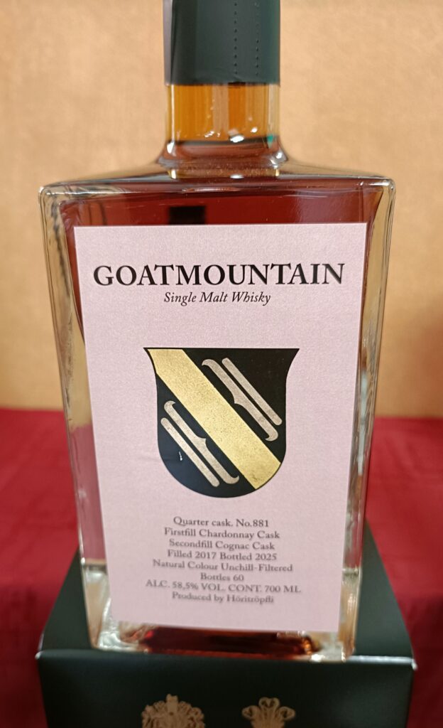 Goatmountain Whisky 8J. Chardonnay& Cognac Cask Rarität 60Fl.